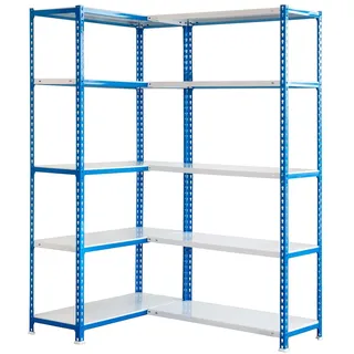 simoncorner Eckregal 1800 x 900 x 300 cm Blau/Weiß