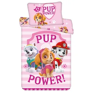PAW PATROL Kinderbettwäsche Paw Patrol "Pup Power" Everest Skye Marshall Bettw, Renforcé, 2 teilig bunt