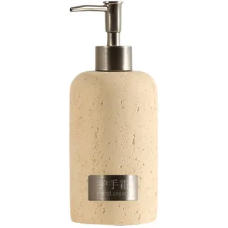 Seifenspender Beige Liquid Stone Travertin Shampoo-Flaschen, nachfüllbar, Lotion, Marmor, modernes Badezimmer-Dekor(Hand Cream)