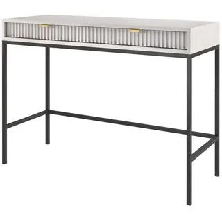 yourhouse24 Schminktisch NOVA mit geriffelten Schubladen (1 Tisch), Breite 104 cm grau