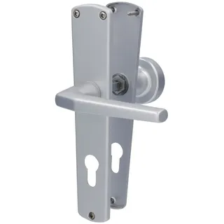 Alpertec PZ-Langschildgarnitur Phil Drücker/Knopf Silber  abgerundet