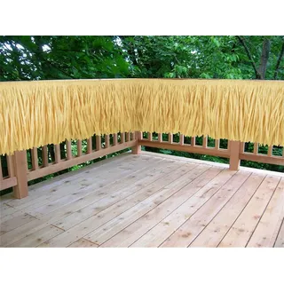 Hawaiianisches Luau-Gras Bast-Banner Tischrock für tropische Geburtstagsparty, Tiki-Bar, Zelt, Stuhlrock, Deckrock, Girlande, Abschlussfeier, Sommer, Strand Dekoration