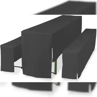 TexDeko Hussen für Bierzeltgarnitur gepolstert 5TLG Set Premium PRO Blickdicht Biertischhussen 220cm (Tischbreite: 50cm, Anthrazit)
