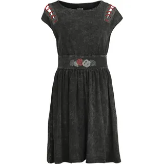 Black Premium by EMP Kleid knielang - Cut Out Dress with Roses - S bis XXL - für Damen - Größe L - schwarz - L