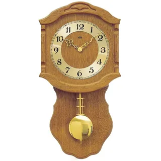 Wanduhr Holz Wanduhr Quarzuhr mit Pendel Holzgehäuse Eiche