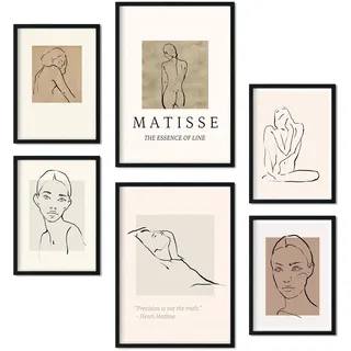 POSTER Set Mit 6 Schönheit Sammlung A3 & A4 Schwarzer Rahmen
