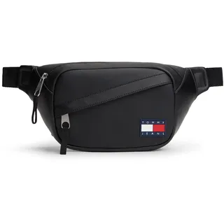 Gürteltasche TOMMY JEANS "TJM DAILY PU BUMBAG", Damen, Gr. B/H/T: 37cm x 15cm x 6cm, schwarz, Lederimitat, Textil, unifarben, Taschen Gürteltasche, Unisex Bauchtasche, Crossbodybag mit Logo-Aufnäher