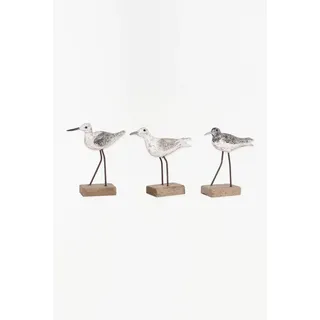 Holz Möwen auf Ständer - 3er Set Grau