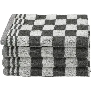 ZOLLNER Geschirrtuch, (Set, 4-tlg), 50 x 50 cm, 100% Baumwolle, vom Hotelwäschespezialisten grau
