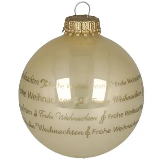 mugesh Weihnachtsbaumkugel Weihnachtskugel Schrift Notenmotive, für Musiker beige