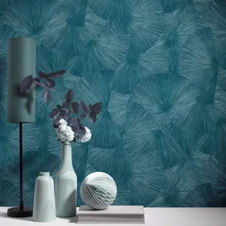 Abstrakte Vliestapete Fashion Designer Guido Maria Kretschmer florale Glitzertapete