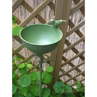 Deko-Impresion Vogeltränke-Stab, Futterstelle, Gartenstab, Gartenstecker, Eisen, grün