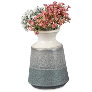 formano Dekovase Blumenvase Tischvase Bergamo zweifarbig in 4 Größen beige|grau 22 cm