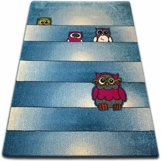 Teppich Kids Eulen Blau C412 Blue 140x190 Cm