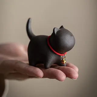 Otueidnsy Schwarze Süße Katzen-Teetiere Aus Keramik für die Dekoration zu Hause, Tee-Kunst-Dekorationen, Kätzchen-Teeservice.