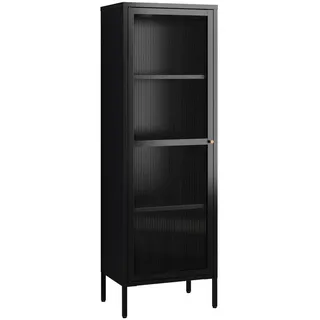 [en.casa] Vitrinenschrank Säkylä 150 x 50 x 35 cm Schwarz