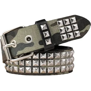 Jomewory Punk Nietengürtel, Punk PU Ledergürtel Gothic Gürtel, Metall Punk Rock Nietengürtel Punk PU Ledergürtel Gothic Gürtel Für Damen/Herren - 130cm