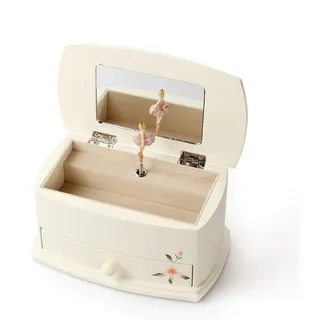 Musik-Schmuckschatulle mit Ausziehschublade Musical Schmuckschatulle mit Spinning Ballerina Handgemalte Musikbox Bester Geburtstagsgeschenk Kompatibel mit Mädchen Organizer für Schmuckaufbewahrung