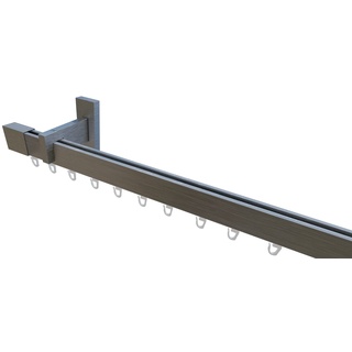 tilldekor Innenlaufsystem Gardinenstange Inline, kantig, Aluminium, 300 cm, 1-Lauf, Edelstahl-gebürstet
