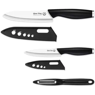 Keramikmesser Set Scharf Keramik Messer: 3er Pack Küche Messer Set Schwarz Gemüsemesser und Kochmesser