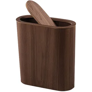Papierkorb Büro, Holz Papiereimer Abfalleimer Schlafzimmerbehälter, kleiner Mülleimer aus Holz |Schmale Altpapierkorb mit Deckel für Badezimmerküche und Büro-Recycling-Abfälle können Mülleimer, rustik