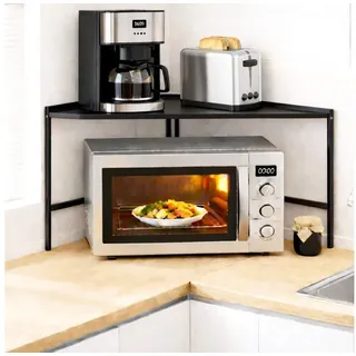 DanDiBo Küchenregal Eckregal Küche Arbeitsplatte Mikrowellenregal 72x72 cm Schwarz 96688