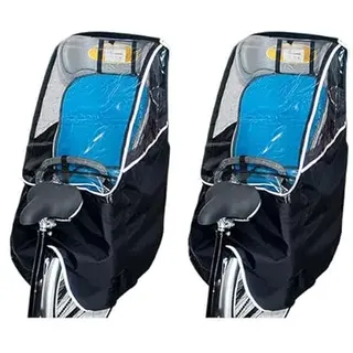 2Pack Kinderfahrradsitz Regenschutz Fahrrad Rücksitz Verdeck mit transparentem Fenster wasserdicht tragbar Regen Windschutz für Kinderfahrradsitz