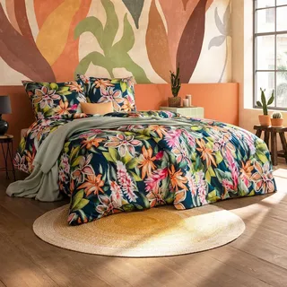 Estella Mako Interlock Jersey Bettwäsche Miriam multicolor Kissenbezug einzeln 40x80 cm - bunt
