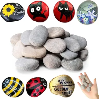 40 Stück 1-3cm Flache Steine zum Bemalen Kieselsteine Glatte Kieselsteine zum Bemalen Malsteine Kies Dekosteine Naturstein Gemalter Kieselsteine Natürliche Flusssteine Strand Kiesel für Bunte Malerei
