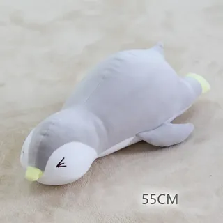 Niedlicher Pinguin, Kuscheltiere, weiches Plüschkissen, Stofftier für Kinder, Kindergeburtstag,grau, 21.7*10.2*6.0 inch - Grau