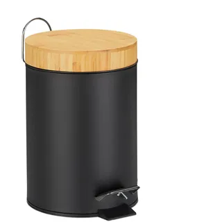 Relaxdays Mülleimer Bad 3 l Schwarz