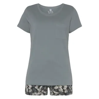 vivance dreams by lascana Shorty Pyjama-Shorts grau-blau gemustert 32/34