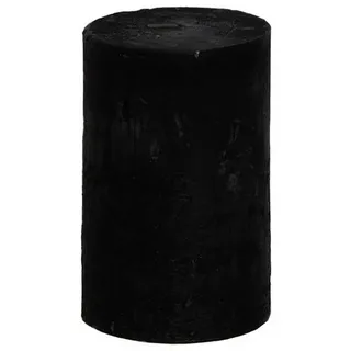 B&S Stumpenkerze Kerze Frostoptik schwarz Ø 10 x 15 cm schwarz