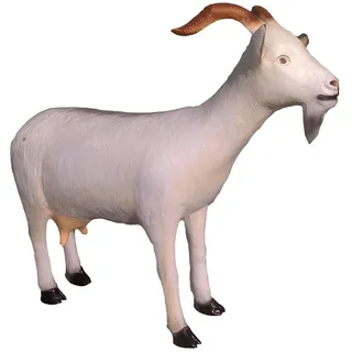Xlmoebel Dekofigur Lebensgroße Ziegenfigur aus Kunststoff für den Garten (Skulptur A197-82cm), Hergestellt in Europa beige