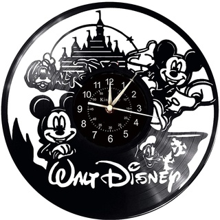 Smotly Vinyl Wanduhr, Mickey und Minnie Maus Thema Wanddekoration große Uhren, Mickey und Minnie Liebhaber Hauptdekoration Geschenke,A