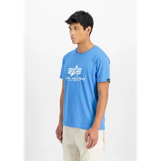 Alpha Industries T-Shirt ALPHA INDUSTRIES "Basic T-Shirt BL", Herren, Gr. L, blau (mediteranian blau), Obermaterial: 100% Baumwolle, Shirts T-Shirt