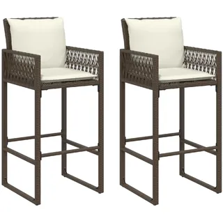 vidaXL Garten-Barhocker mit Kissen 2 St. 0 x 0 x 0 cm braun