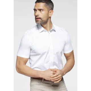 Businesshemd OLYMP "Luxor modern fit" Gr. 43, N-Gr, weiß Herren Hemden Kurzarm in Stretch-Qualität
