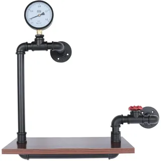 Primal Internet GmbH Wandregal Industrial Style Metall Schwarz | Kleines Regal 40 cm breit Industrie-Design | Schweberegal