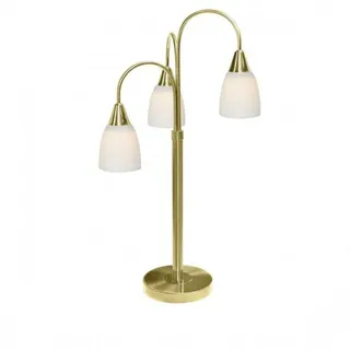 Wofi LED Tischleuchte 3 flammig Messing Höhe 58cm Warmweiß