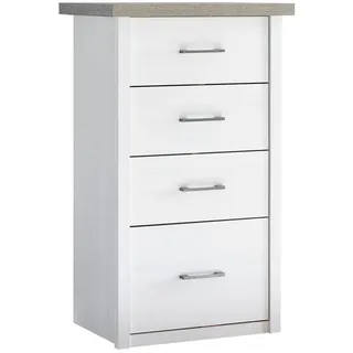 Möbel Kraft Luca 60 x 101 x 43 cm Weiß / Trüffel