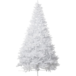 Künstlicher Weißer Tannenbaum  Beleuchtet Mit 450 Led  1829 Spitzen  210 Cm