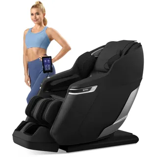 ROTAI x Pamela Reif - 4D Massagesessel Ganzkörper- & Wadenmassage | Ganzkörpermassage mit Bodyscan & SL-Track, Waden/Fußrollen, 22 Profi-Programme, 24 Airbags, Zero Gravity, Wärme, Bluetooth