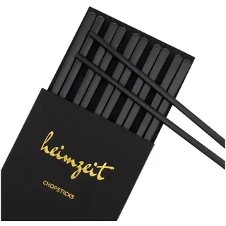 heimzeit Essstäbchen Chopsticks Sushi Stäbchen Fiberglas 5 Paar Schwarz, spülmaschinenfest und wiederverwendbar schwarz