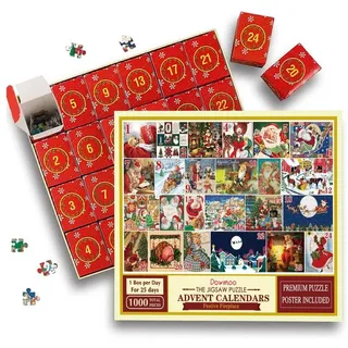 NATICY Adventskalender 24-Gitter-Überraschungskalender-Puzzle Zu Weihnachten. Modischer