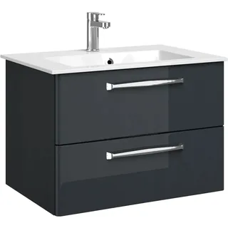 Pelipal Waschbeckenunterschrank Trentino Anthrazit Hochglanz 75 cm