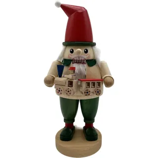 Richard Glaesser Nussknacker Zwerg mit Eisenbahn, Höhe 23cm, Handwerkskunst original Erzgebirge