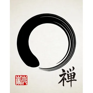 Zen Poster Zen Dekor Enso Poster Wabi Sabi Dekor Meditation Poster Yoga Studio Dekor Zen Wandkunst buddhistische Poster Meditation Wand-Kunst Japan (10x15cm)