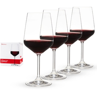 Spiegelau 4-teiliges Rotweinglas Set, Weingläser, Kristallglas, 630 ml, Style, 4670181
