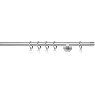 Xxxl Vorhangstangenset Cap, Edelstahl, Metall, 25-teilig, 180 cm, Wohntextilien, Gardinen & Vorhänge, Gardinenstangen